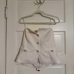 Dynamite White Buttoned Blouse